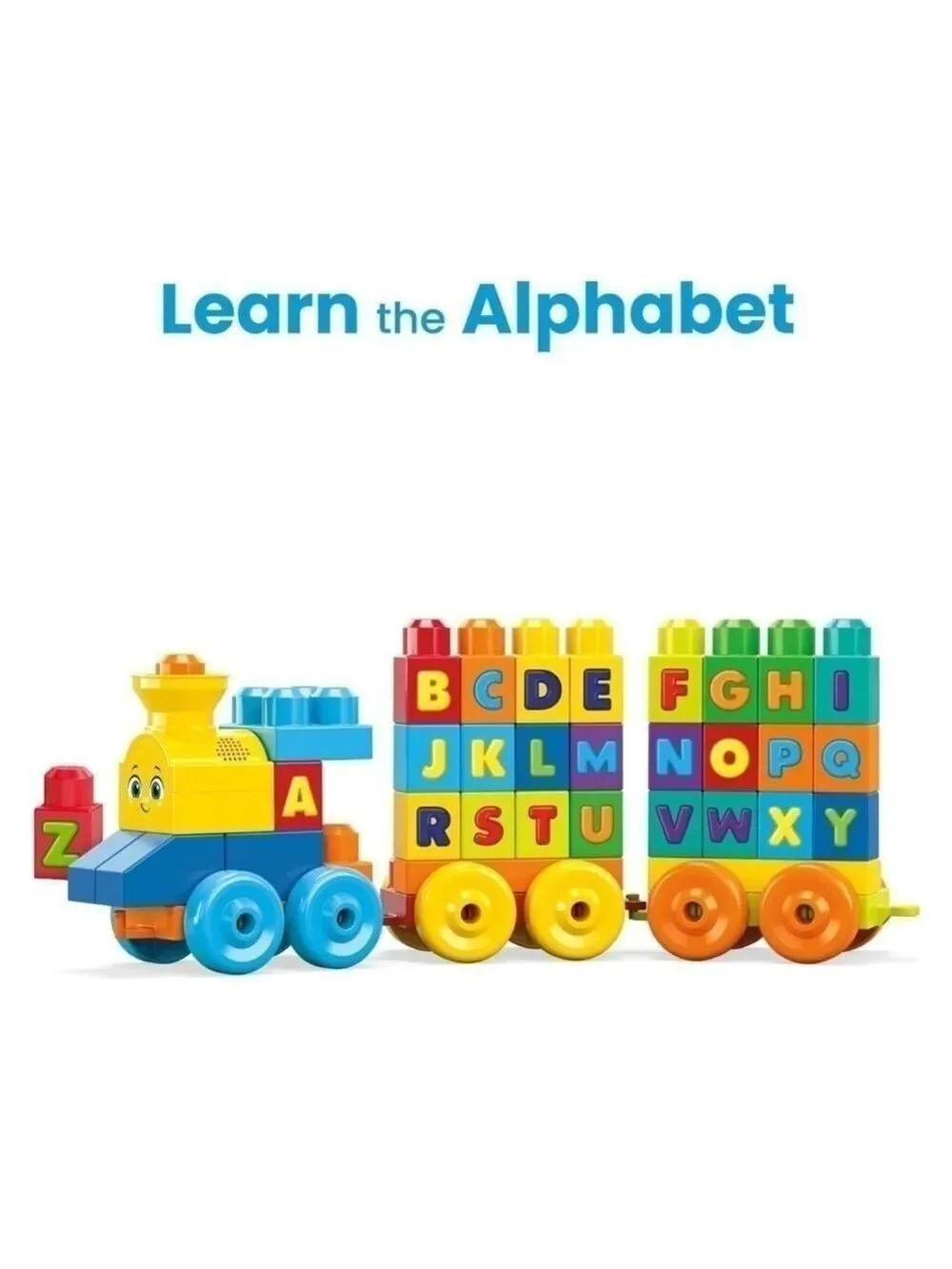 Mega Bloks First Builders ABC Musical Train 100+ Pieces Big Building Blocks Toy